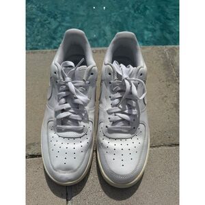 Nike Air Force One Court Low Men White Leather Sneakers Size 10